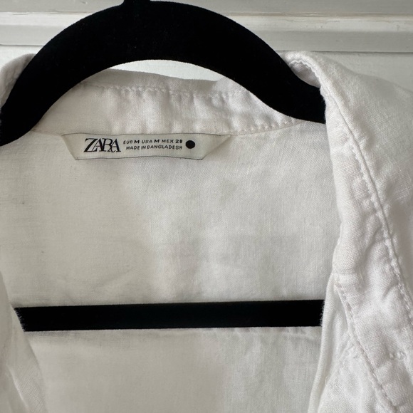 Zara Crisp White Linen Shirt - Picture 2 of 2